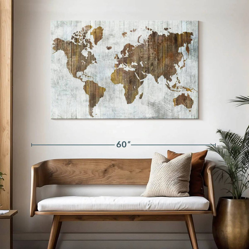 Carte du monde Aliaz II, H 32 po x l 48 po