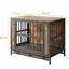 Cage pour animal de compagnie décorative avec portes doubles et coussin, pour chiens de taille moyenne, 2 portes coulissantes à coussin brun moyen rustique pour chien-410431720