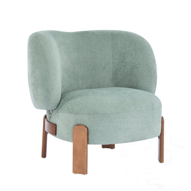 Fauteuil à oreilles rembourré, Vert
