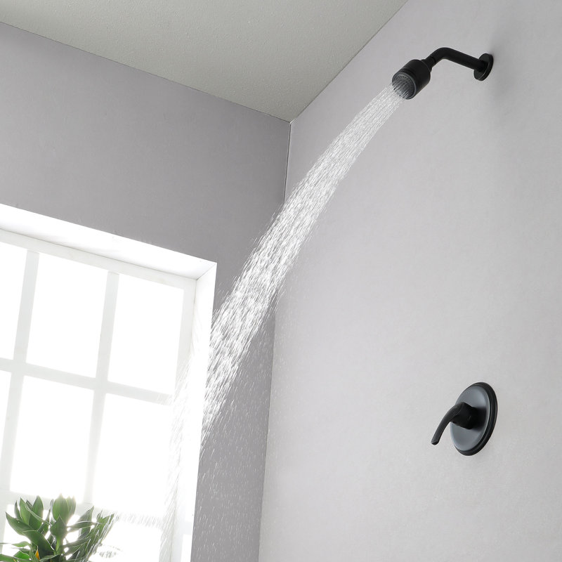 Complete Shower System with Rough in-Valve, Matte Black