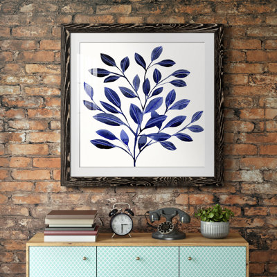 Deep Blue Branch II - reproduction encadrée de qualité supérieure - prête à être accrochée