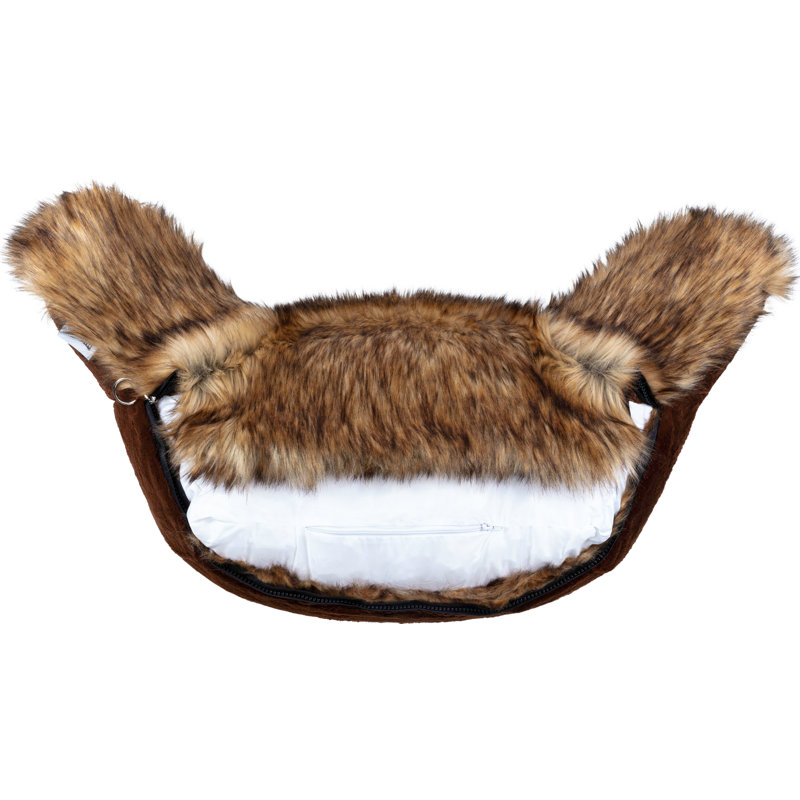 Housse de coussin en fausse fourrure, 32 po x 16 po, Ourson brun