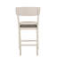 Tabouret de bar transitionnel à hauteur de comptoir 2 pièces, gris craie, dossier rembourré, courbe moderne pour les chaises rembourrées, pieds évasés, coussin