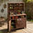 Large Fir Wood Potting Bench,45.3''L Multi-Functional Outdoor Patio Kitchen Island with Hutch-124605307