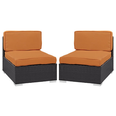 Ensemble de 2 chaises de patio sans accoudoirs Ameil