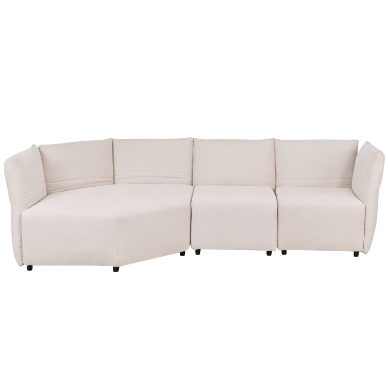 Norrin Petal Shape Sofa Free Combination with Adjustable Back, Beige