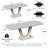 63 To 78.7 Inch Grey White Extendable Dining Table With U Shaped Legs Modern Industrial Mdf Kitchen Table For Home Or Office