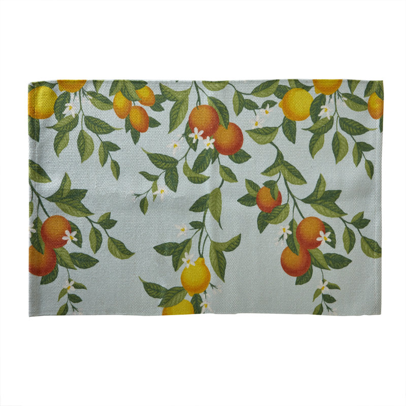 Multicolor Citrus Grove Rectangular Synthetic Kitchen Rug
