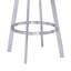 Tabouret de bar rotatif Dehn avec dossier ouvert et repose-pieds en métal et similicuir Dehn-450133325-450133324-437208171