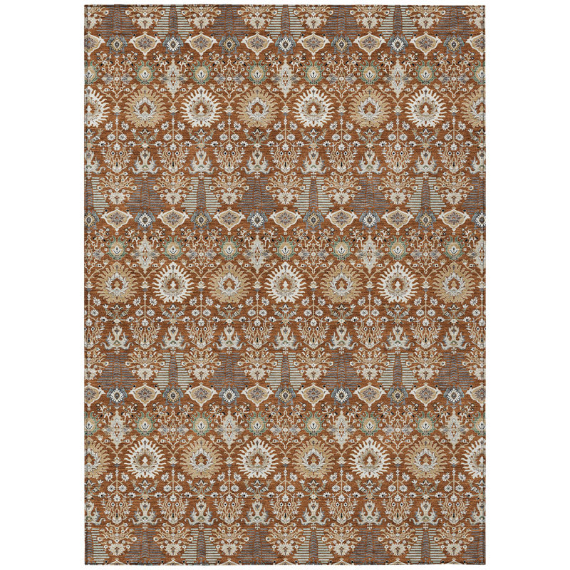 Machine Washable Indoor/Outdoor Boruta ACN2251 Global Rug, Rectangle 9' x 12'