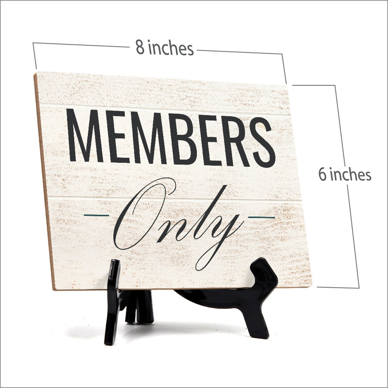Members Only Table Sign