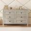 Commode en bois de style rétro avec 6 tiroirs, armoire de rangement pour chambre à coucher-728272582