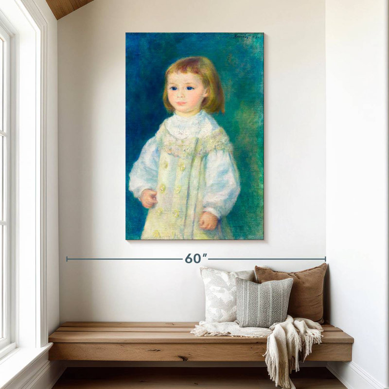 Leisha Lucie Berard enfant en blanc, H 48 po x l 32 po