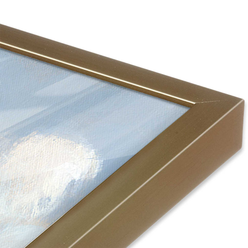 Couches de lumière et de nuages I print, H 13,75 po x l 13,75 po, Cadre ouvert à coins ouverts, or brossé