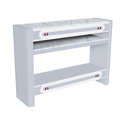 Marble Writing Desk with Built-In Electrical Outlet