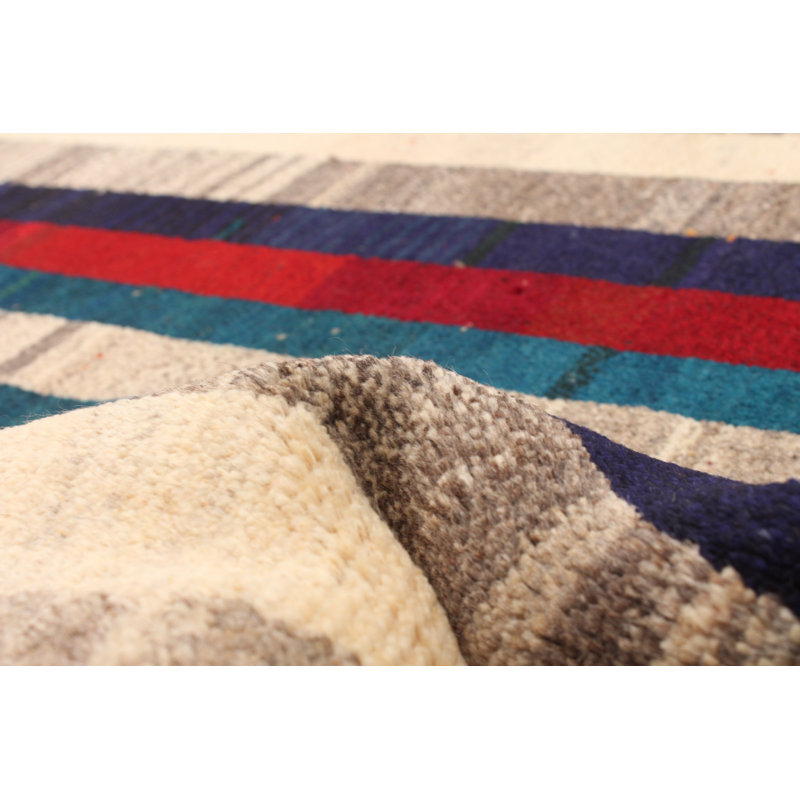 Kashkuli One-of-a-Kind 3'5" x 6' New Age Rectangle Wool Area Rug in Blue and Cream