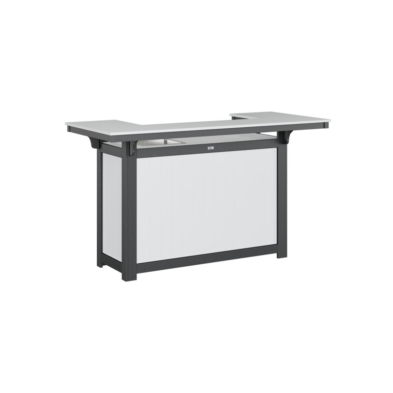 Outdoor Rectangle Bar Table, Black, White