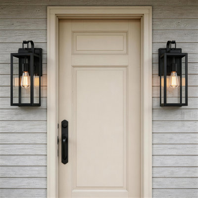 Schock 1-Light Matte Black Outdoor Wall Lantern