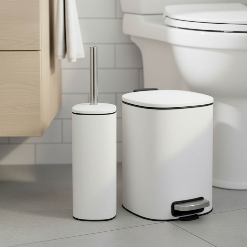 Porte-brosse de toilette en métal Evideco Mel, Satin
