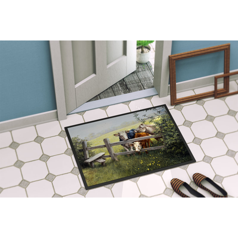 Tapis de porte pour l’extérieur antidérapant buttercup, 2 pi x 3 pi