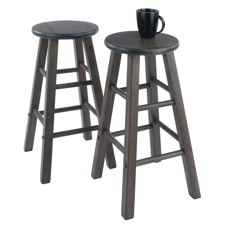 Tabouret de bar Azaya, Gris huître, Petit tabouret (assise à 23,86 po de hauteur), 2