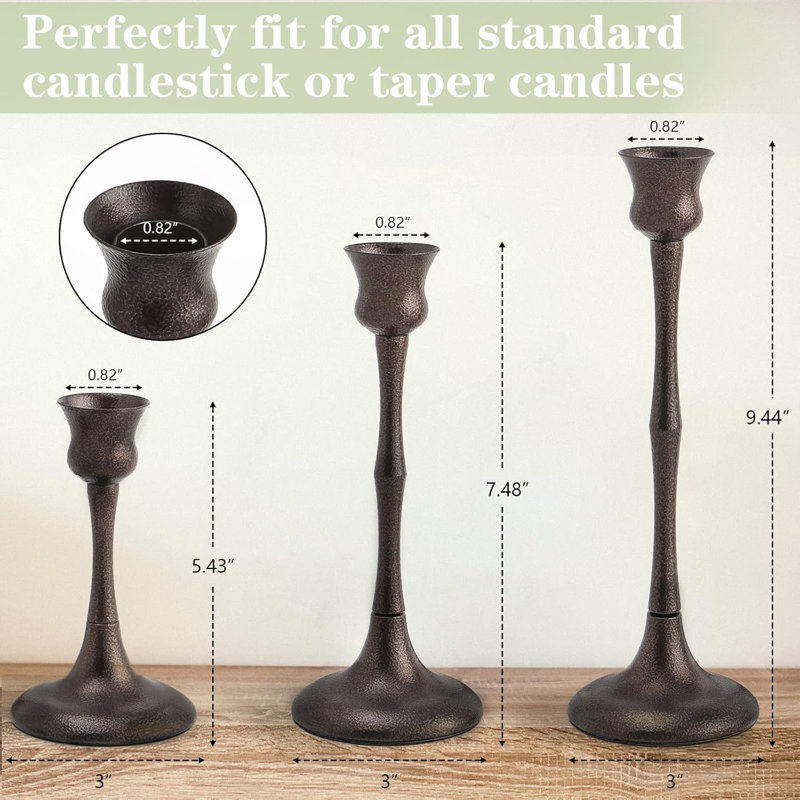 Candle Stick Candle Holder Set of 3 Metal Candlestick Holders Candle Stand Taper Candle Holders