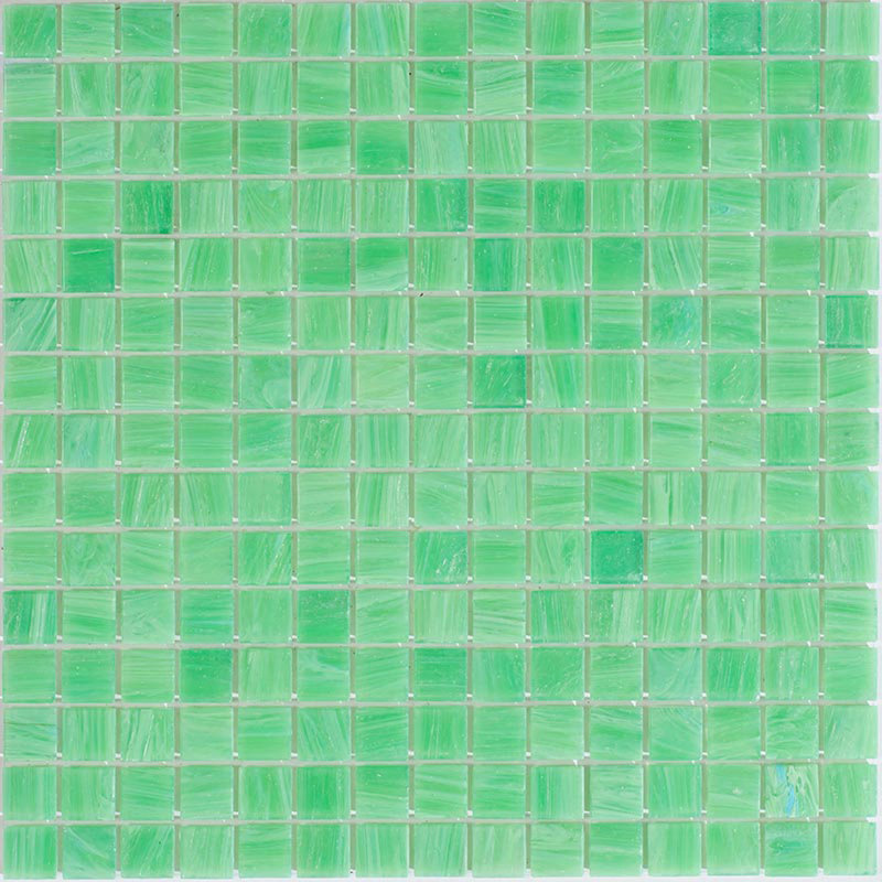 Celestial 0.8" x 0.8" Glass Grid Mosaic Wall & Floor Tile, UFO Green