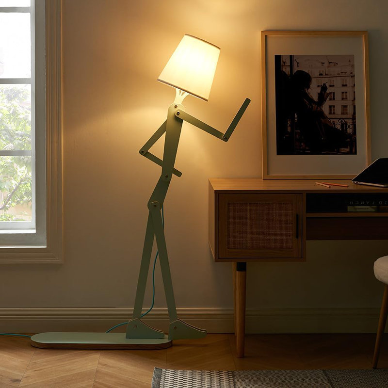 Modern Swing Arm Wood Floor Lamp For Living Room, Bedroom, And Office - Creative Arc Design Decorative Reading Light