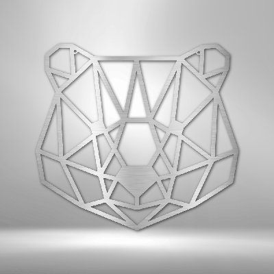 Ours géométrique en métal découpé au laser thermolaqué pour la maison et le bureau Décoration murale en métal de différentes tailles et couleurs