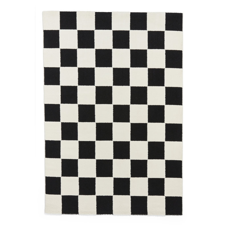 Chequered Machine Tufted Area Rug, Rectangle 160 x 230 cm
