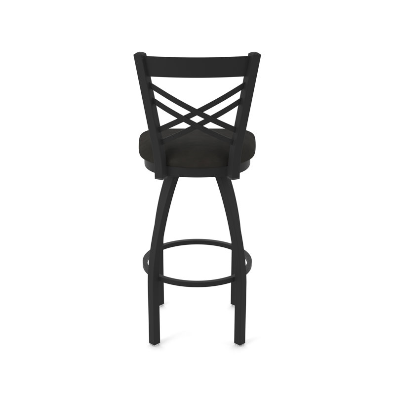 820 Catalina Swivel Stool, Vinyl-Canter Espresso, Black Wrinkle, Bar Stool (30" Seat Height)