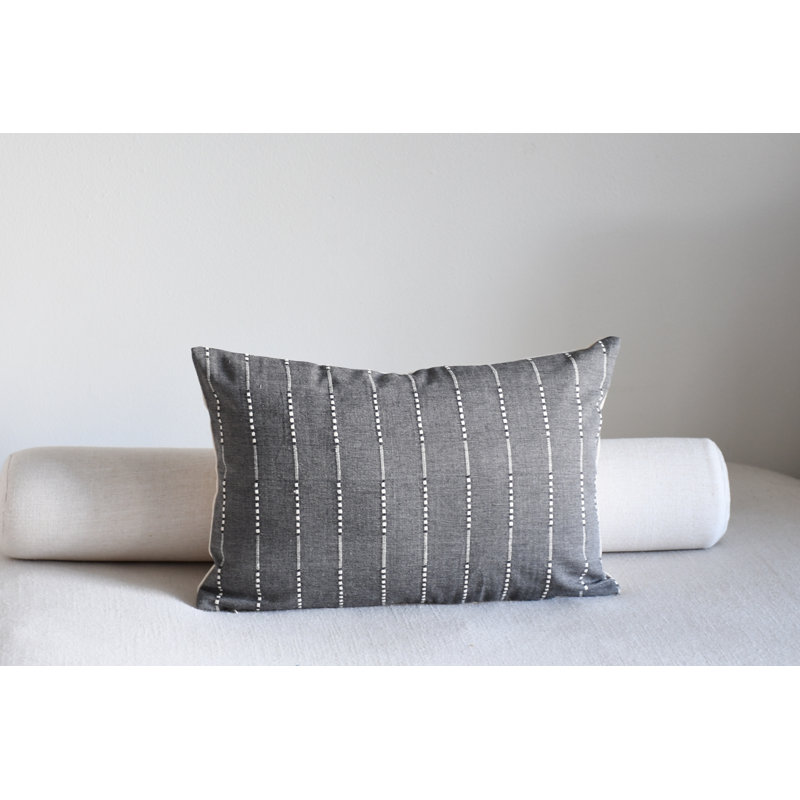 Thai Gray Lumbar, Gray, Rectangle 14"H x 36"W
