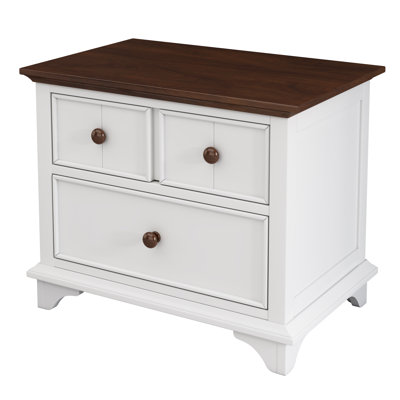 Halren Traditional Wooden Nightstand with 2 Drawers by NFusion