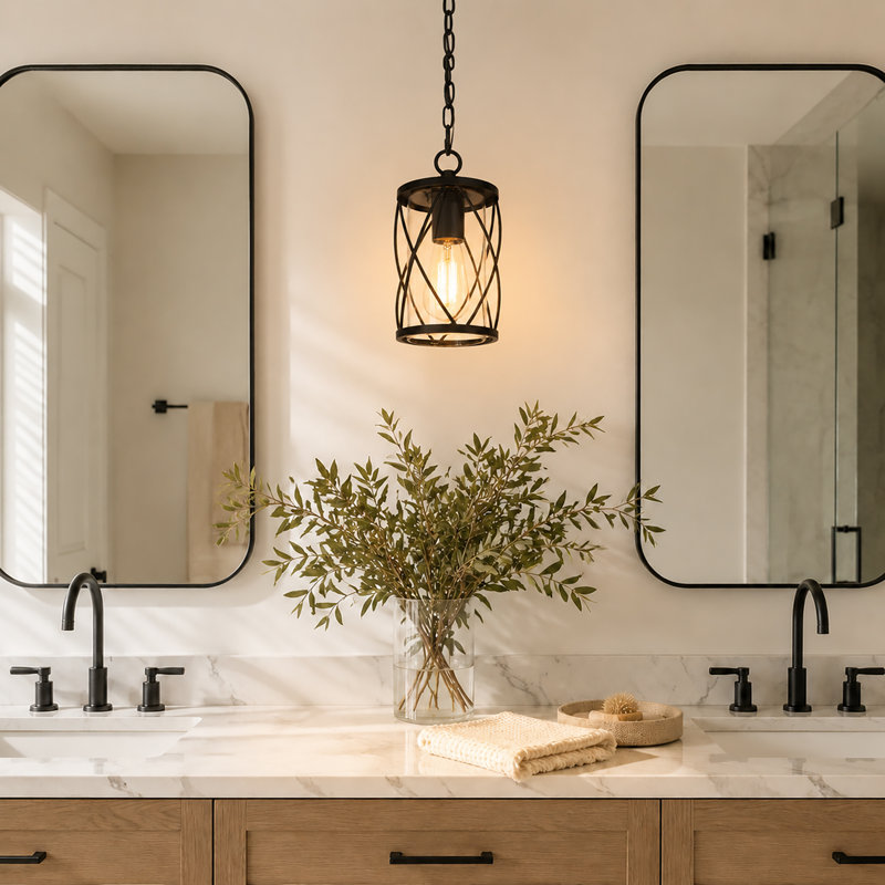 Luminaire suspendu noir moderne 1 lumière avec abat-jour cylindrique à hauteur réglable
