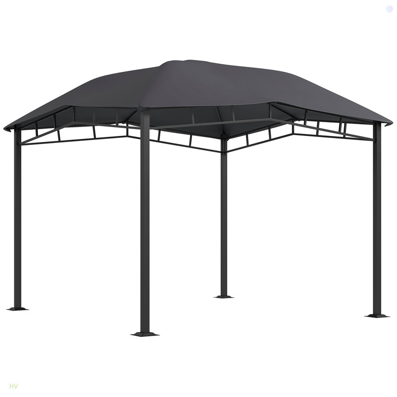 Auvent d'extérieur à toit souple pour terrasse avec toit au design géométrique unique, structure en acier toutes saisons