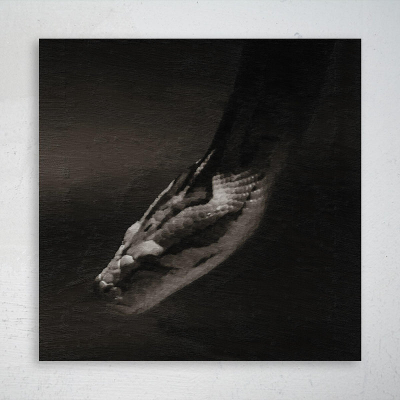Brown Snake 1 - peinture sur toile tendue, H 32 po x l 32 po