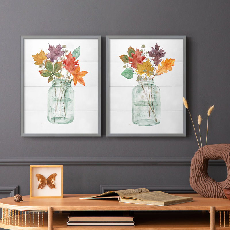 «Harvest Home Leaves I», reproduction encadrée de qualité supérieure - prête à être accrochée - aucun clou requis - aucun clou requis