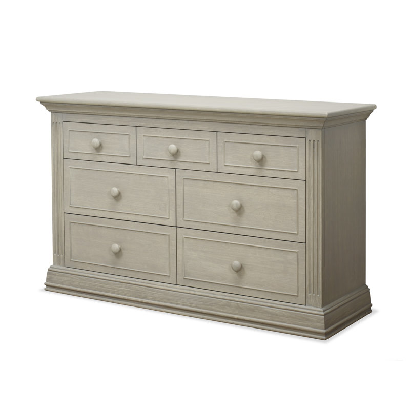 Providence 7-Drawer Fully Assembled Solid Wood Dresser, Heritage Fog