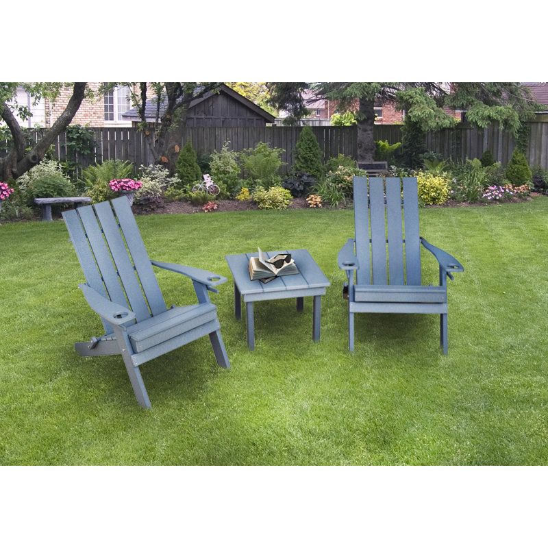 Koenig Foldable Outdoor Adirondack Chair, Dark Gray