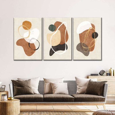 Brown Abstract Multi Piece Canvas Print