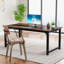 Grand bureau d'ordinateur 63 "moderne pour bureau à domicile - Table d'écriture robuste avec structure en acier (sans la chaise)-1144658059