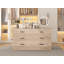 Commode double 6 tiroirs, commode de 47,3 po de largeur avec poignées en métal, armoire de rangement pour chambre à coucher-90684273