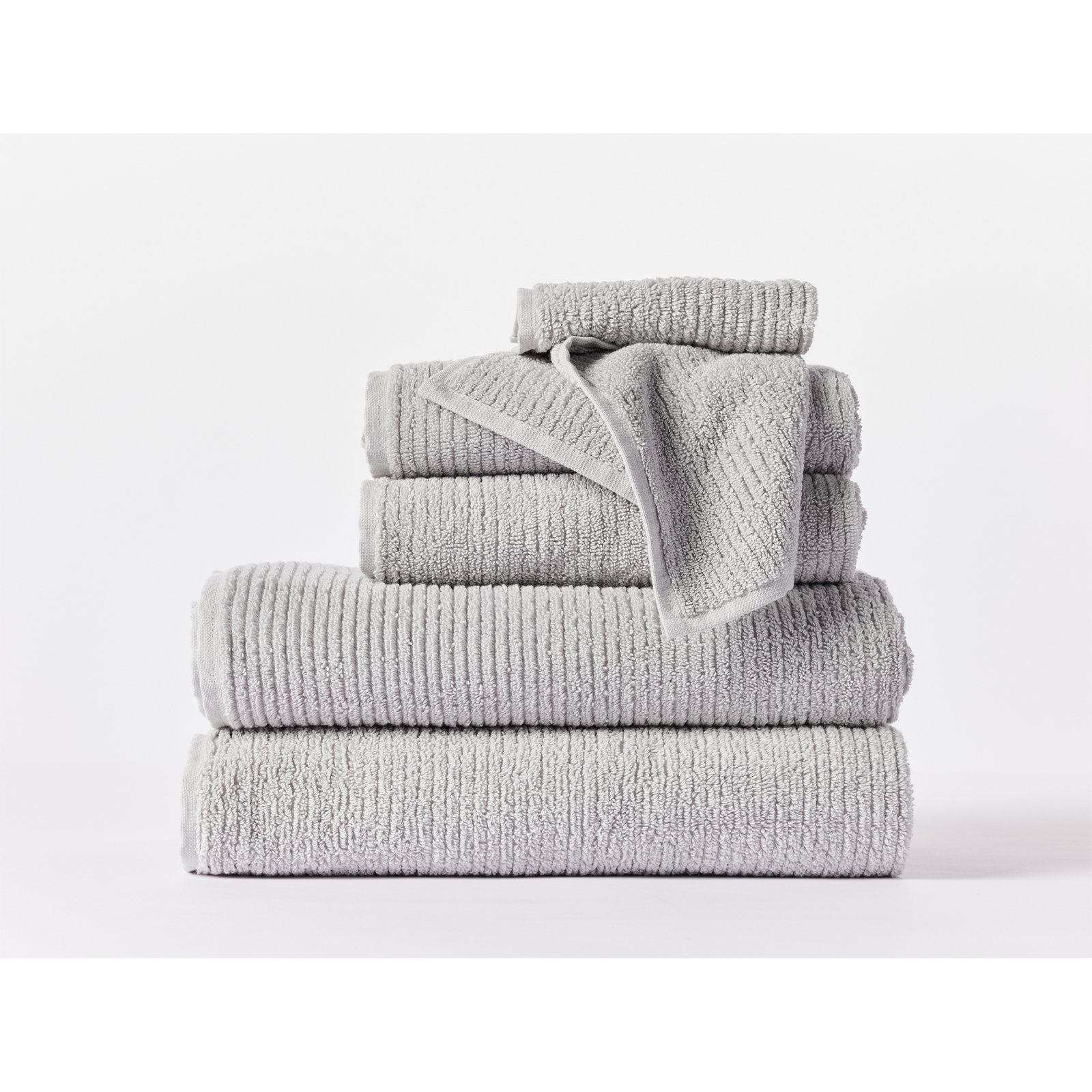 Temescal Organic Ribbed 6pc Towel Set, Seal