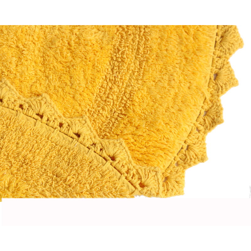 100% Cotton Bath Rug, Yellow