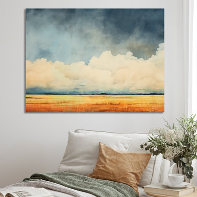 Beige tempête charme prairie - tempêtes, art mural sur toile