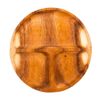 Rainforest Bowls Wood Divided Serving Dish