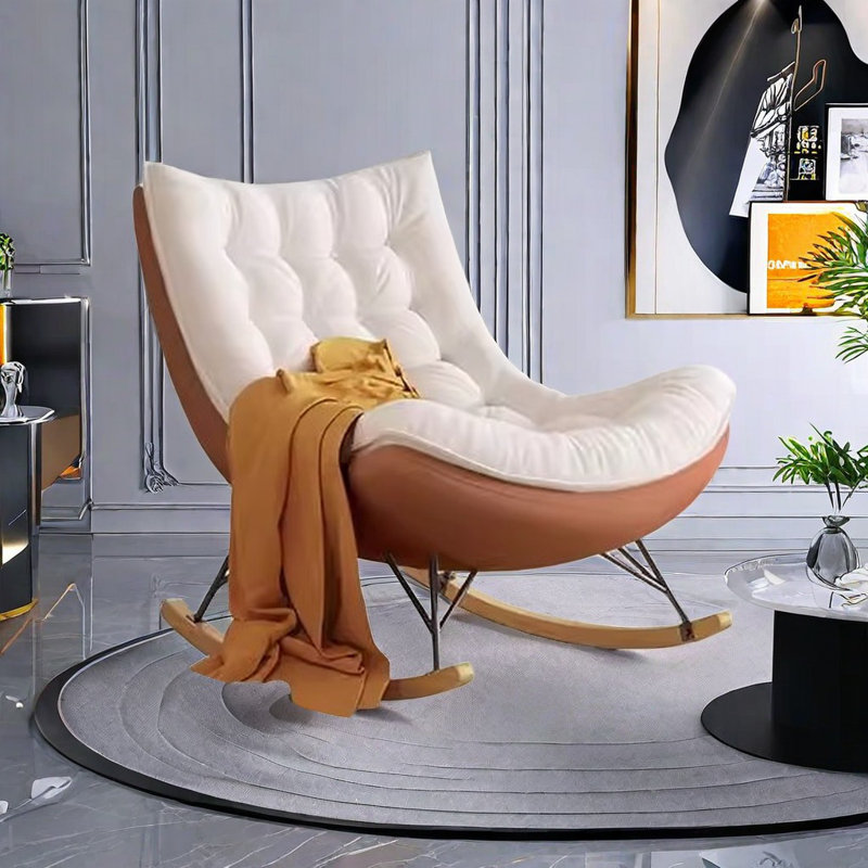 Chaise berçante Fun, Brun