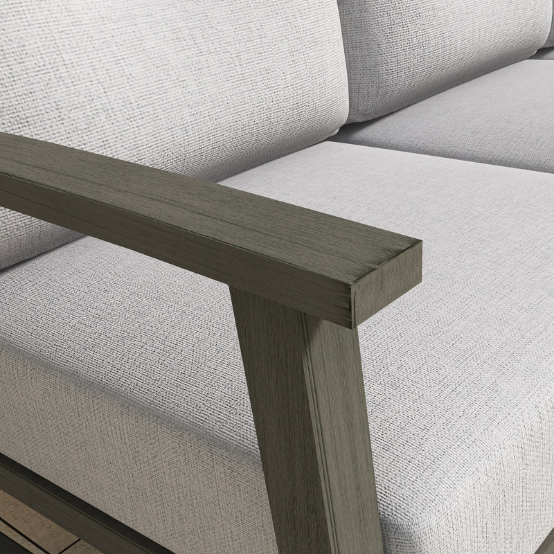 3-Seating Aluminum Frame Garden Sofas, Dark Gray