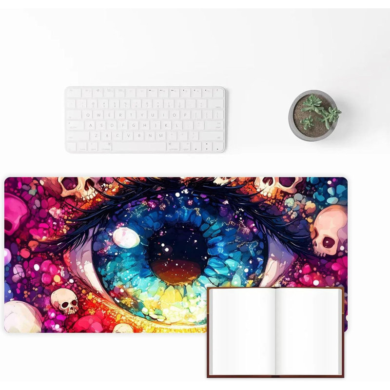 Tapis de souris Yeux Crâne, tapis de bureau étendu, décor de bureau pour les fêtes, 30 x 70 cm