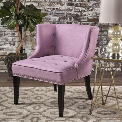 Chaise d'appoint lavande mauve avec housse en tissu, capitonnage à boutons et garniture cloutée décorative, l 27,27 po x P 28,44 po H 31,31 po, garniture élégante